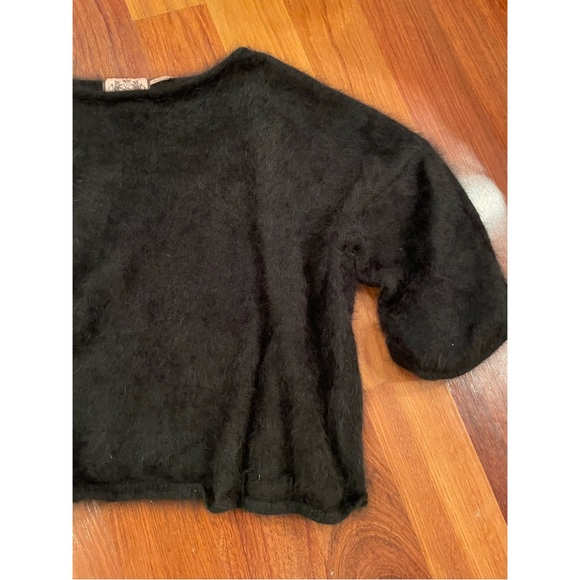 Vintage Juicy Couture Furry Black Oversized Sweater $125 One Size - Picture 8 of 9